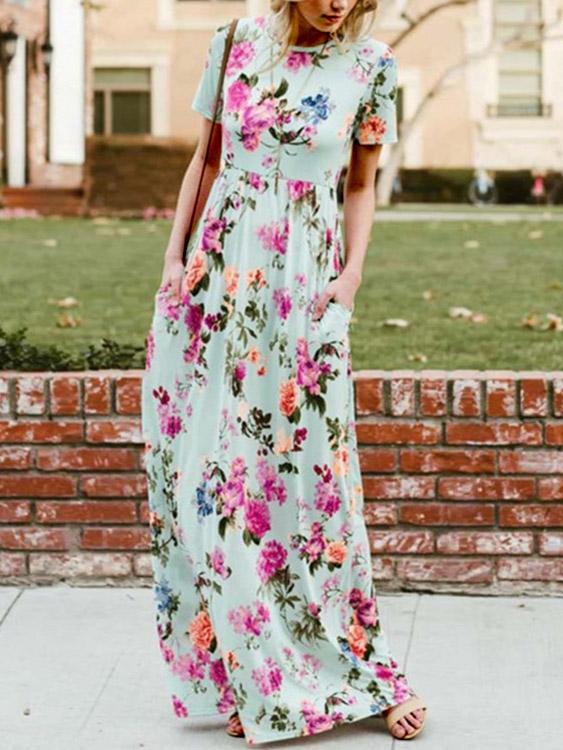 Ladies Short Sleeve Maxi Dress