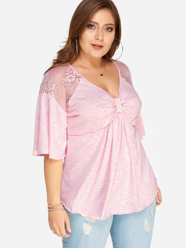 Ladies Pink Plus Size Tops