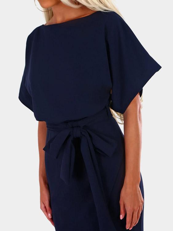 Ladies Short Sleeve Midi Dress