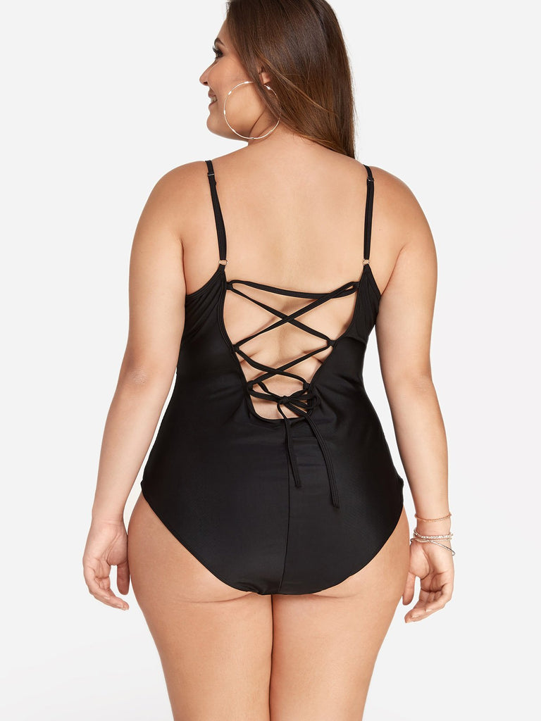 Womens Black Plus Size Swimwear