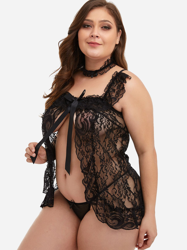 Ladies Black Plus Size Intimates