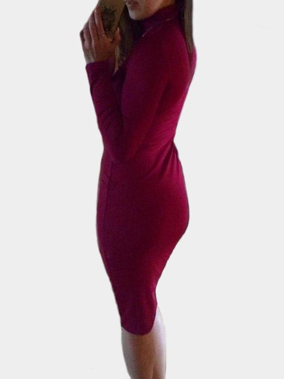 Womens Burgundy Bodycon Dresses