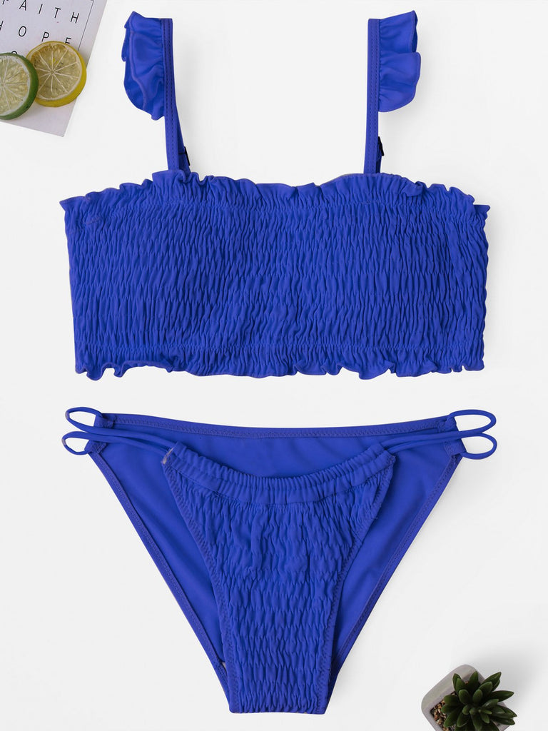 Teal And Black Bikini