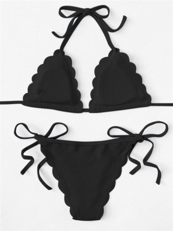 Ladies V-Neck Two Piece Bikinis