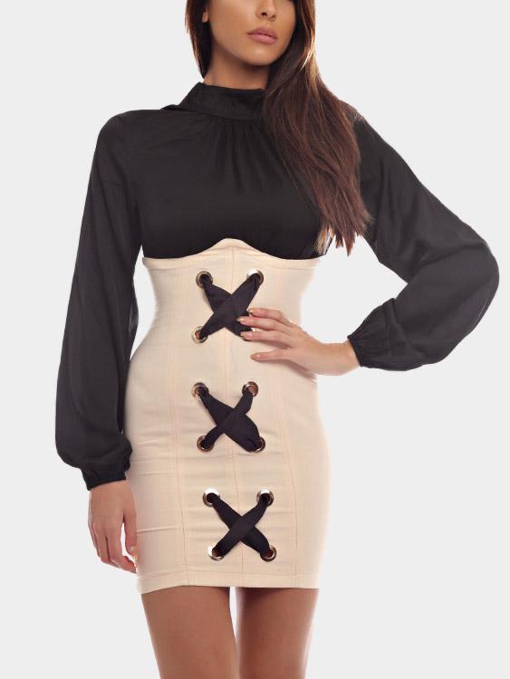 Crew Neck Long Sleeve Mini Dresses