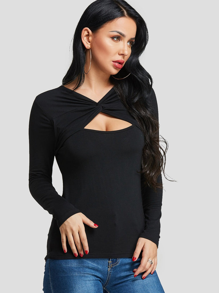 Plain Long Sleeve Black T-Shirts