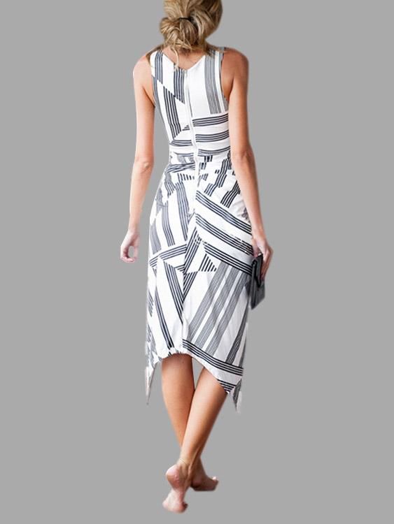 Womens Black & White Midi Dresses