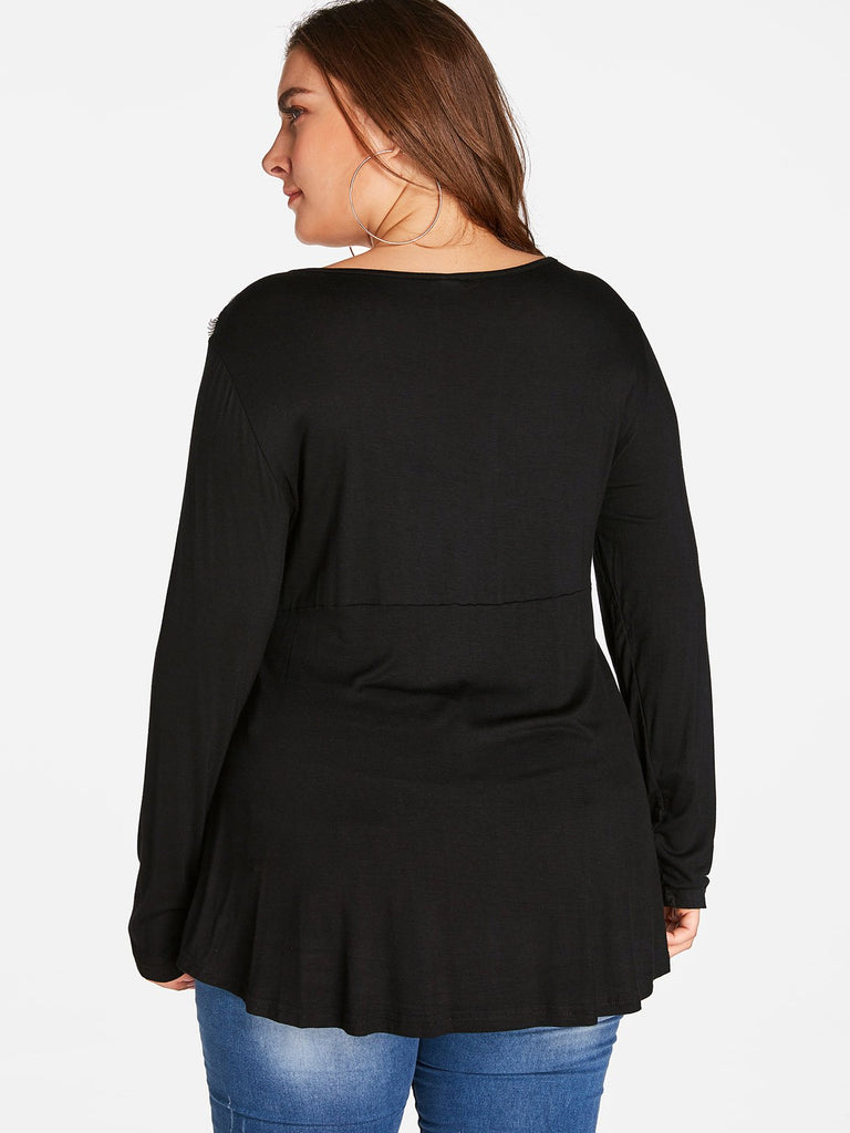 Womens Black Plus Size Tops