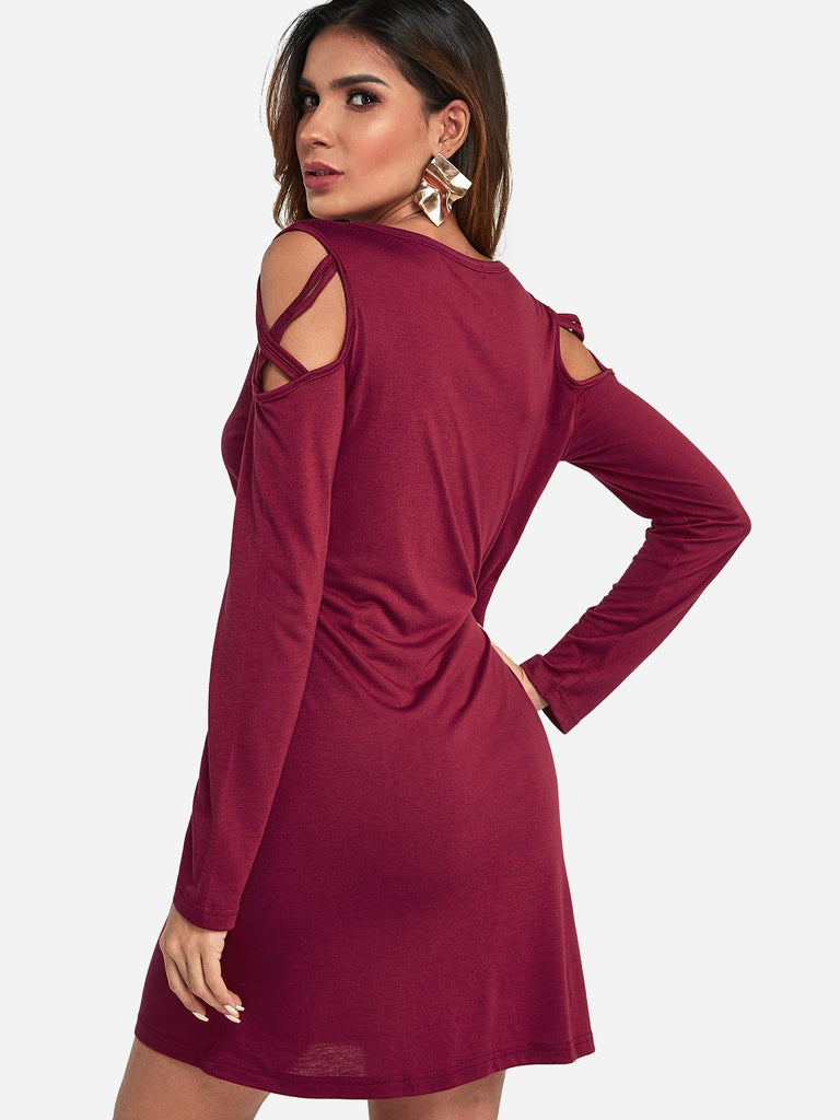 Womens Burgundy Casual Dresses