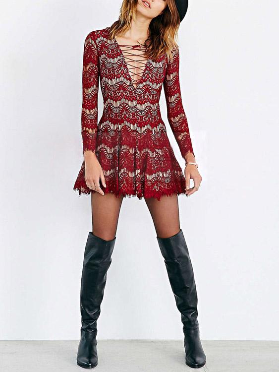 Ladies Red Mini Dresses