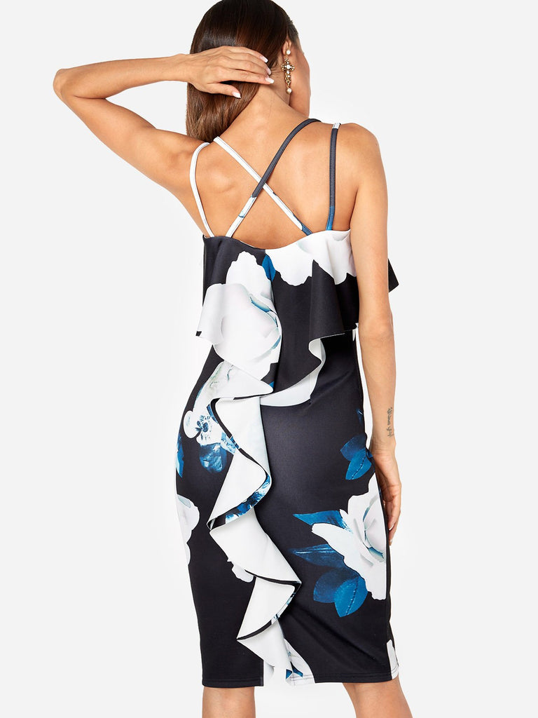 Womens Navy Floral Dresses