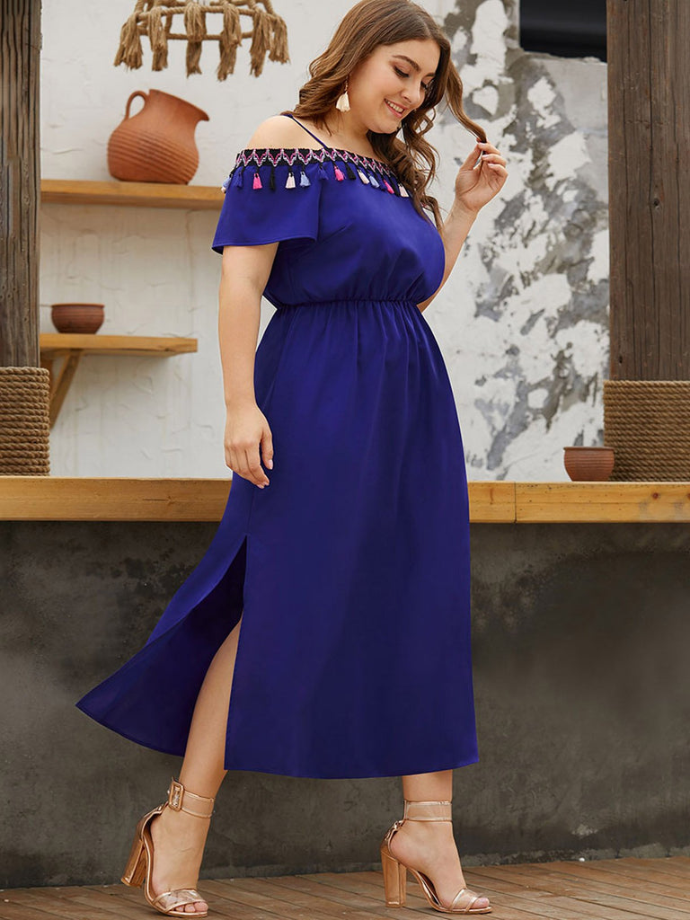 Ladies Blue Plus Size Dresses