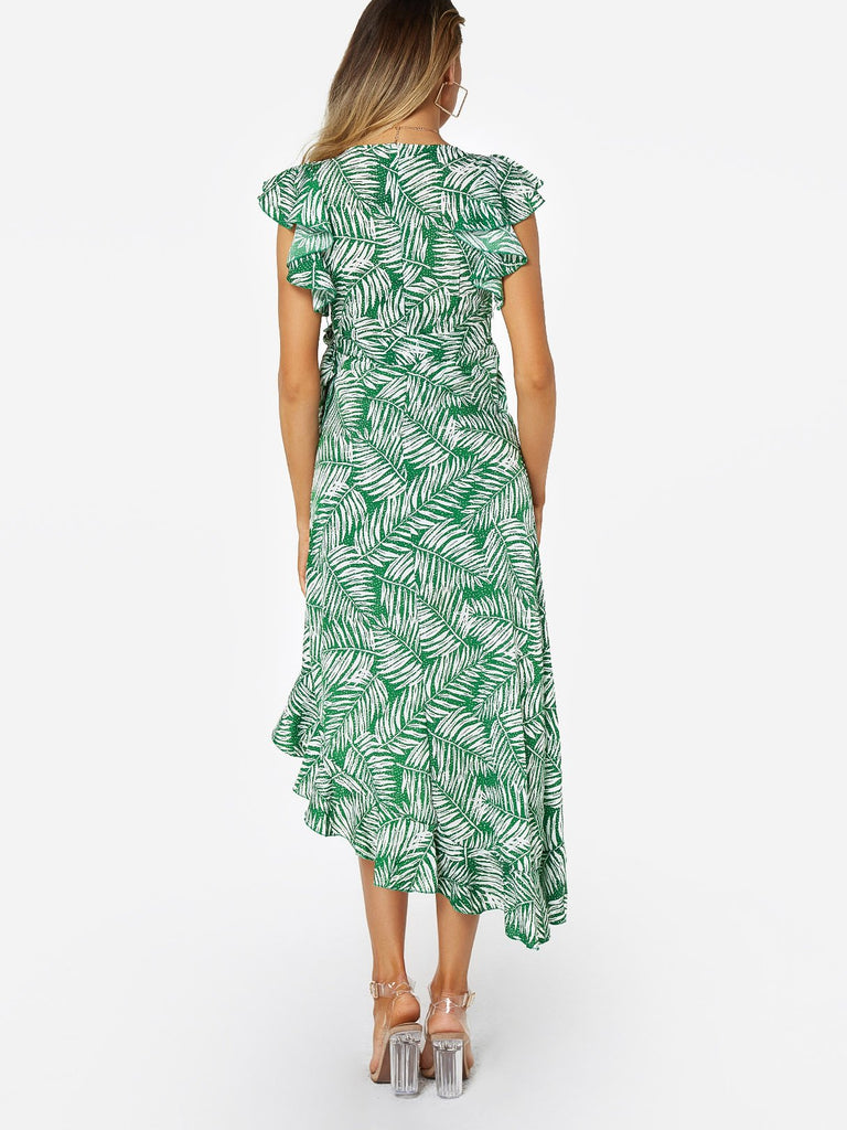 Womens Green Floral Dresses