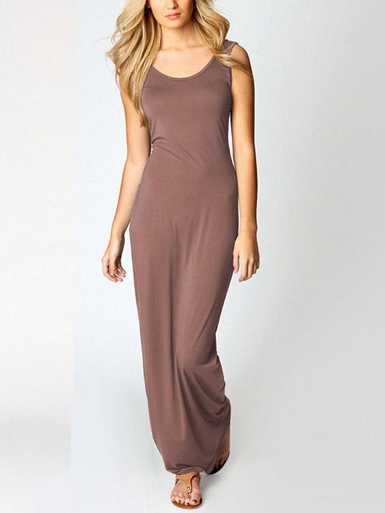 Ladies Apricot Maxi Dresses