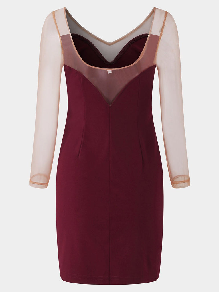 Womens Burgundy Mini Dresses