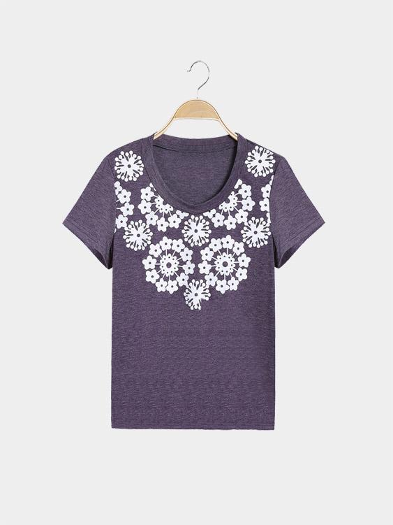 Round Neck Purple T-Shirts