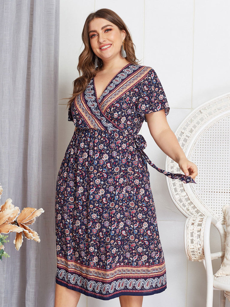 Ladies Dark Blue Plus Size Dresses