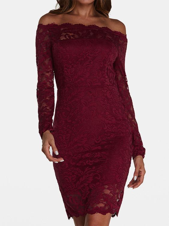 Black Off The Shoulder Long Sleeve Zip Back Bodycon Sexy Dress