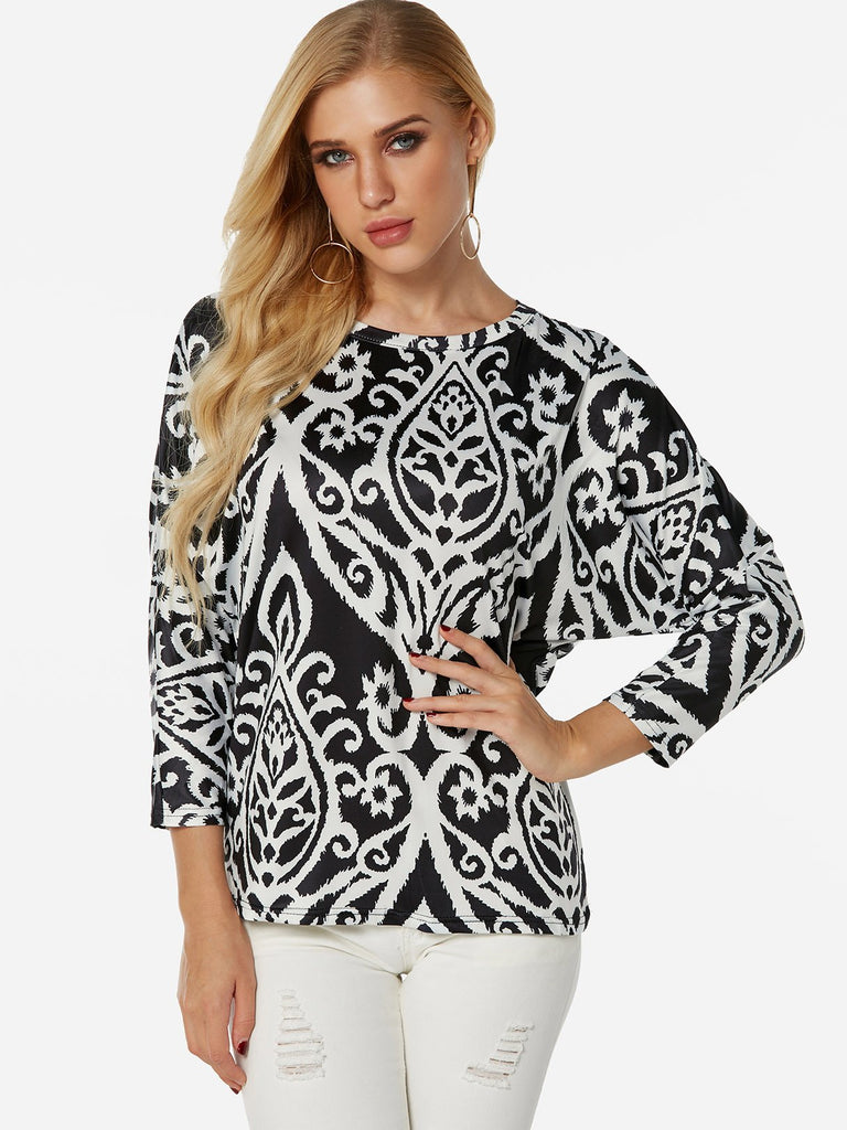 Round Neck 3/4 Sleeve T-Shirts