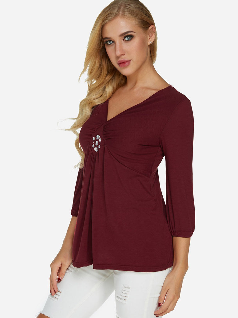 Ladies Burgundy T-Shirts