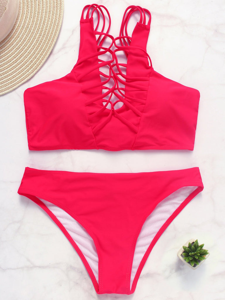 Womens Sleeveless Two Piece Bikinis