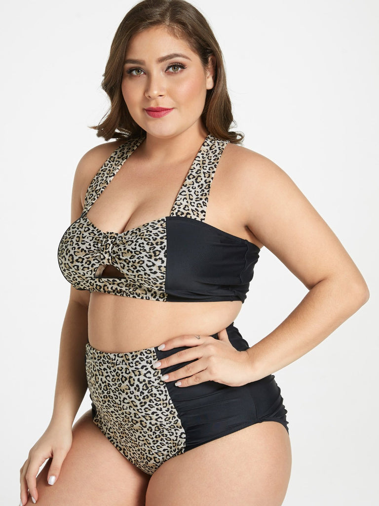 Ladies Leopard Plus Size Swimwear