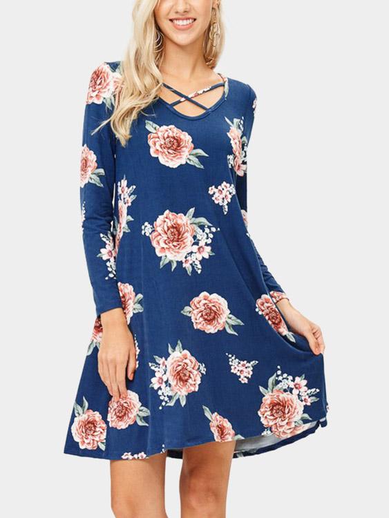 Womens Long Sleeve Mini Dresses