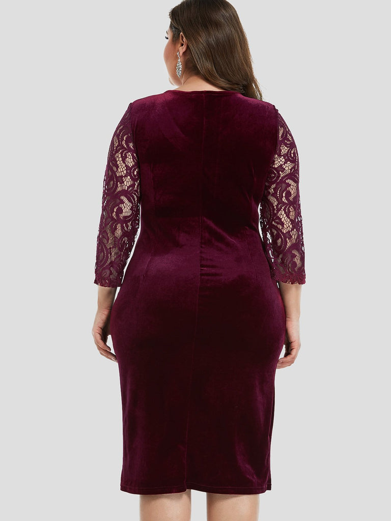 Womens Burgundy Plus Size Dresses