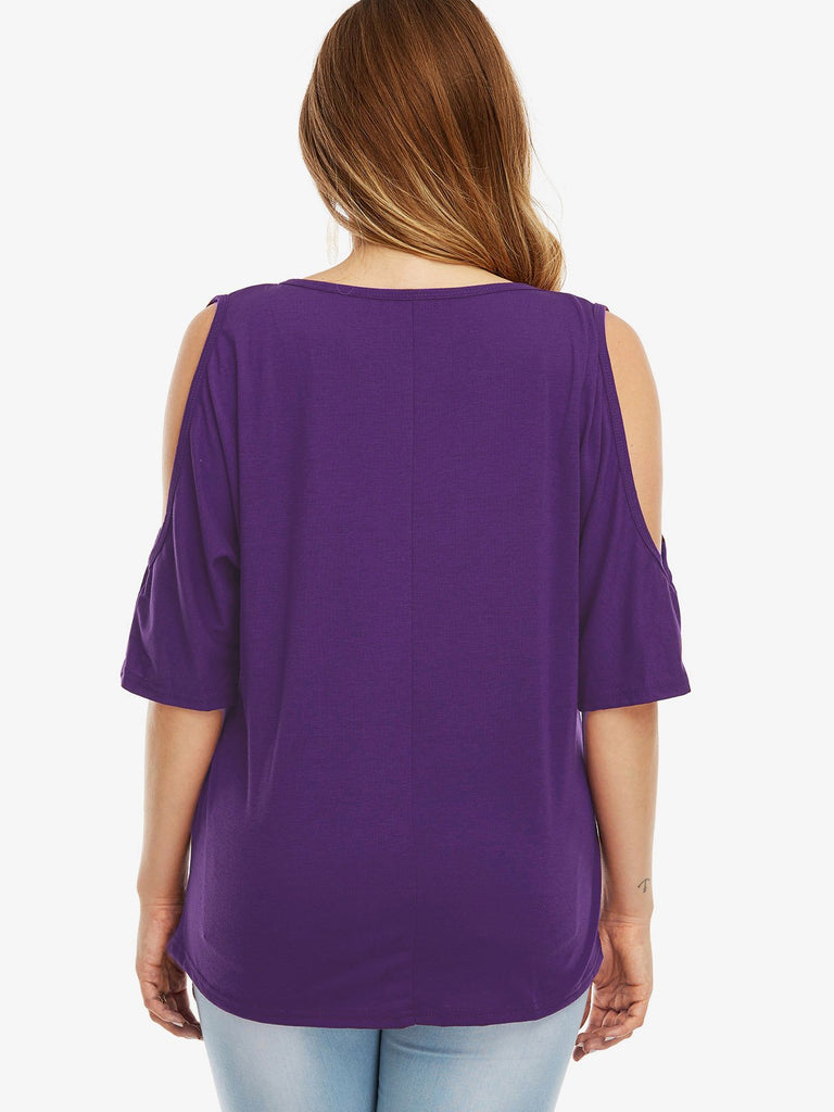 Womens Purple Plus Size Tops