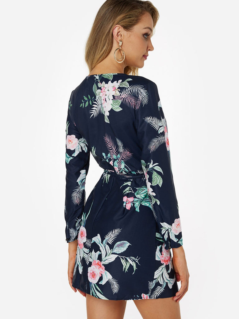 Womens Navy Floral Dresses