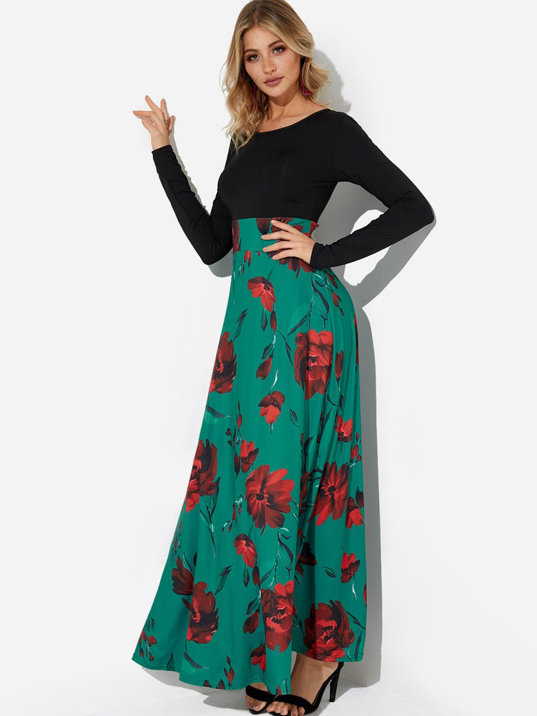 Long Velvet Dress Green