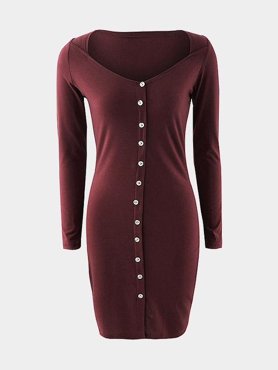 Womens Burgundy Bodycon Dresses