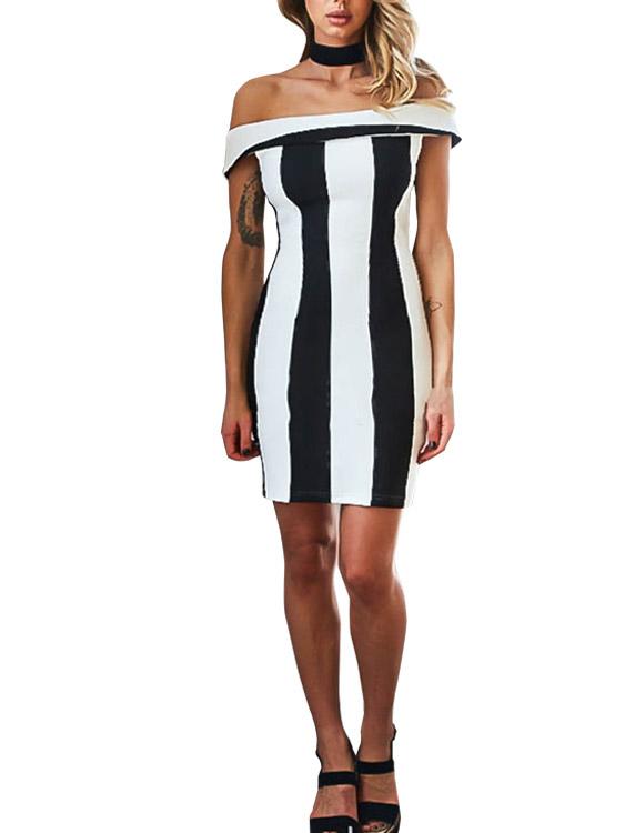 Ladies Striped Mini Dresses