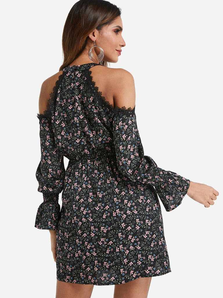 Womens Black Floral Dresses