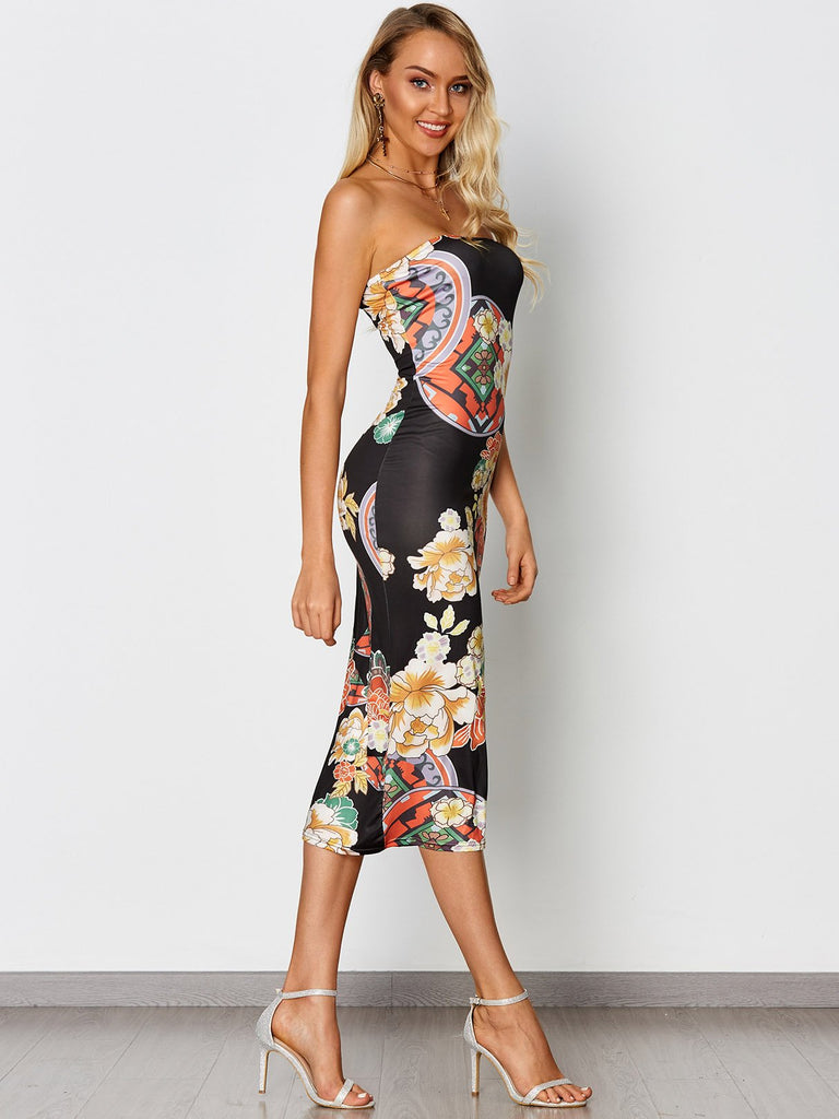 Ladies Floral Bodycon Dresses