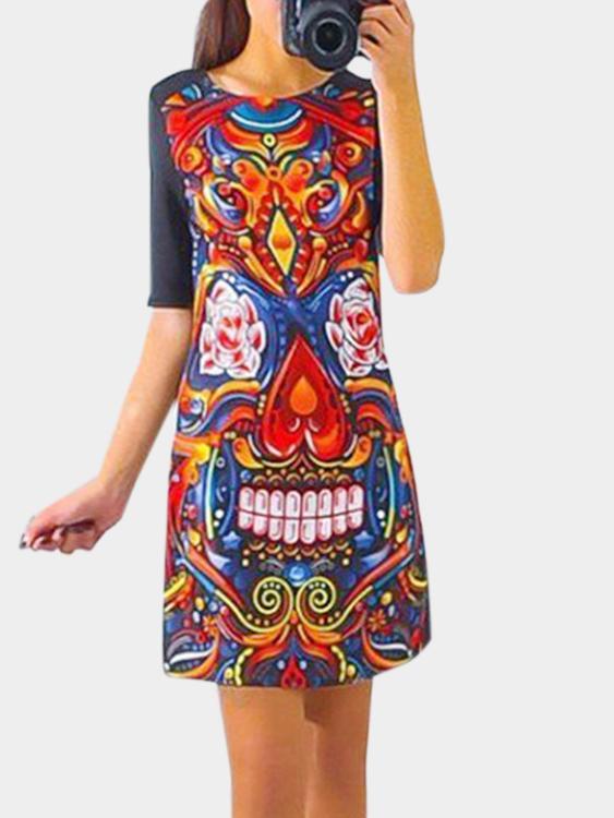 Round Neck Sleeveless Casual Dresses