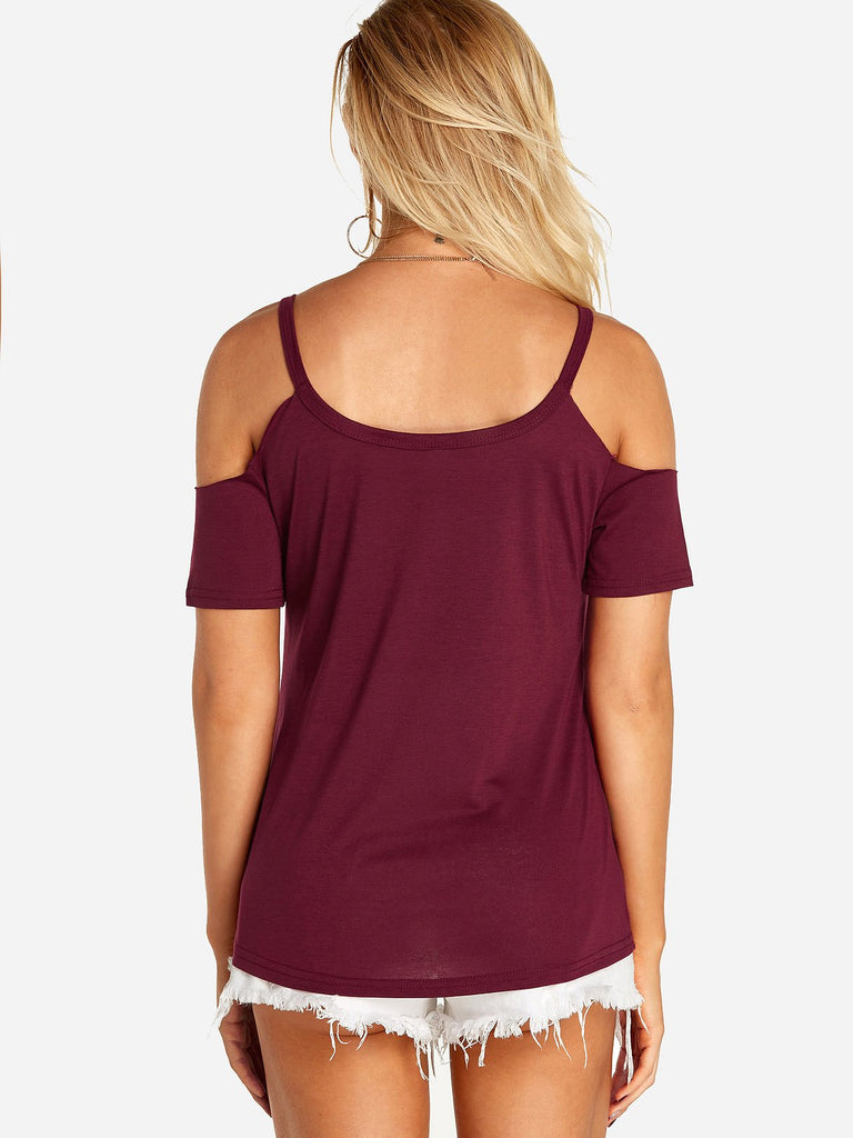 Womens Burgundy T-Shirts