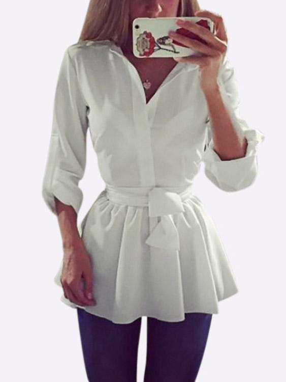 Ladies White Shirt Dresses