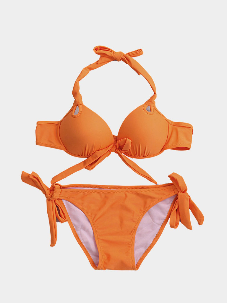 Sleeveless Plain Bikinis
