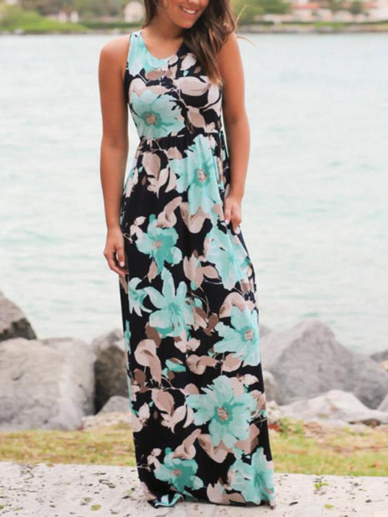 Ladies Green Maxi Dresses