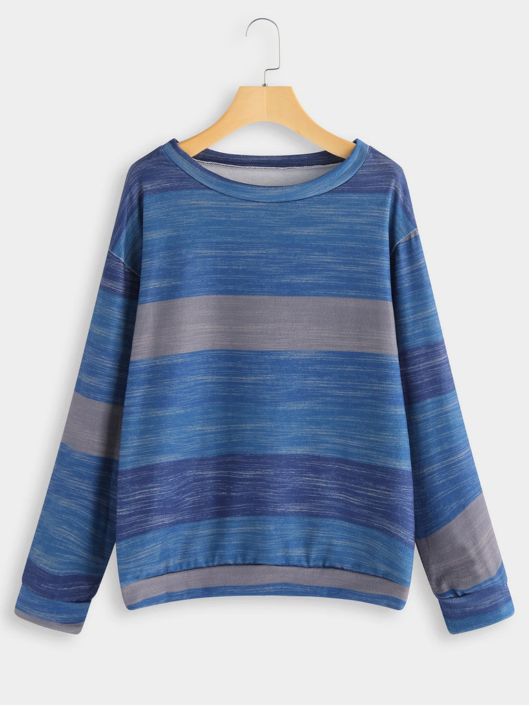 Striped Round Neck Long Sleeve T-Shirt