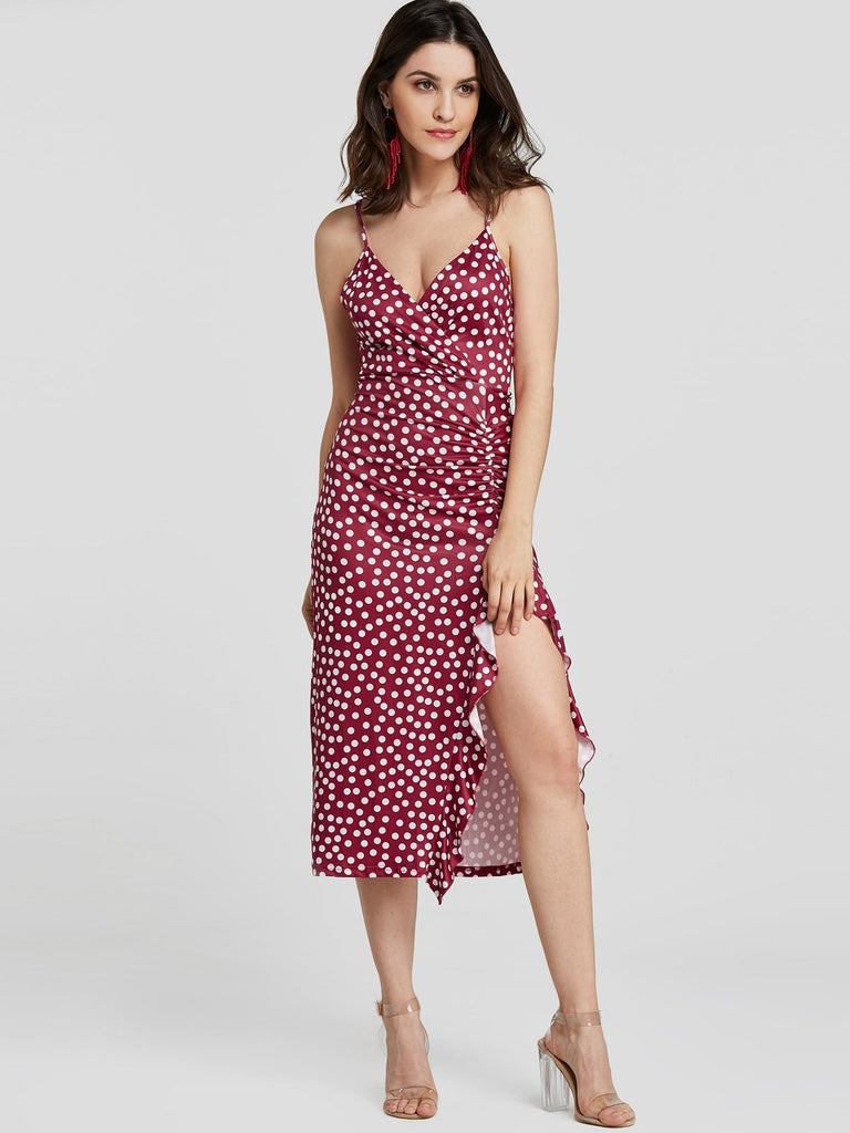 Red Velvet Swing Dress