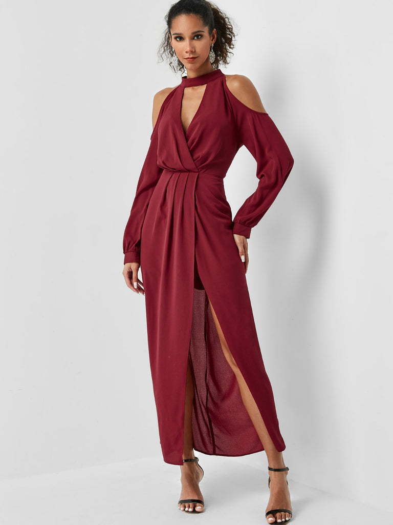 Ladies Burgundy Maxi Dresses
