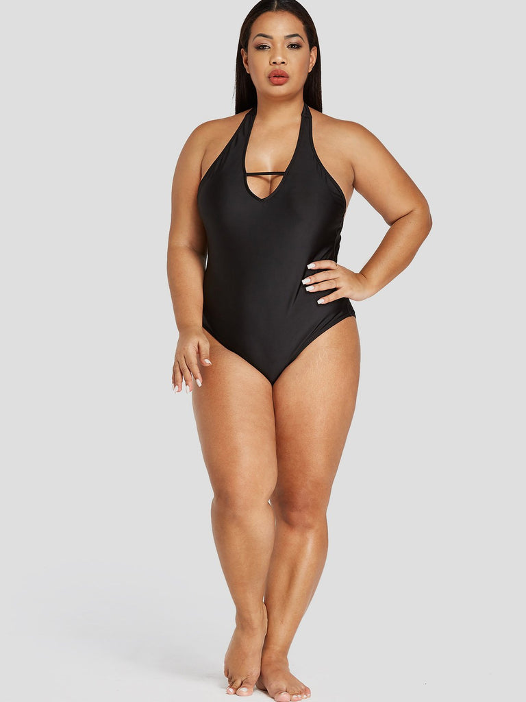 Womens Black Plus Size Swimwear