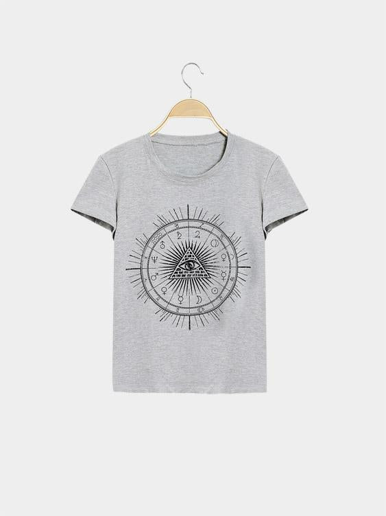 Round Neck Half Sleeve Grey T-Shirt