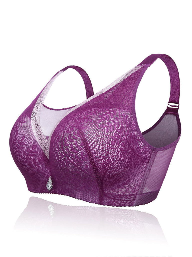 Plus Size Lace Wireless Padded Bra