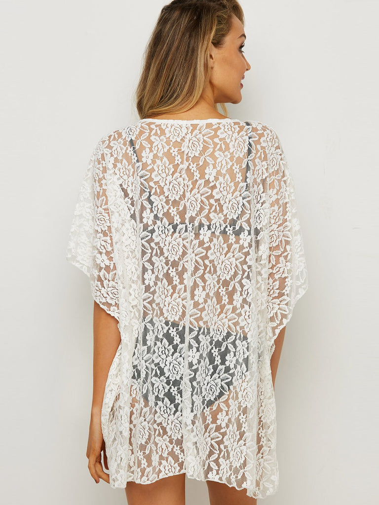 Womens White Cover-Ups