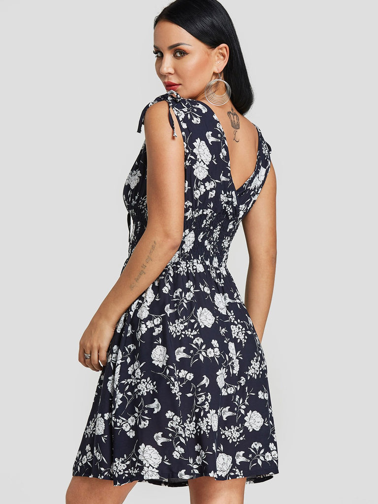 Womens Black Floral Dresses