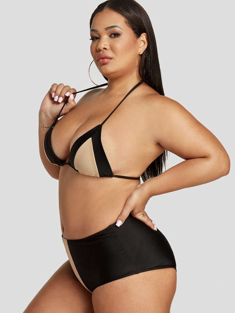 Ladies Black Plus Size Swimwear