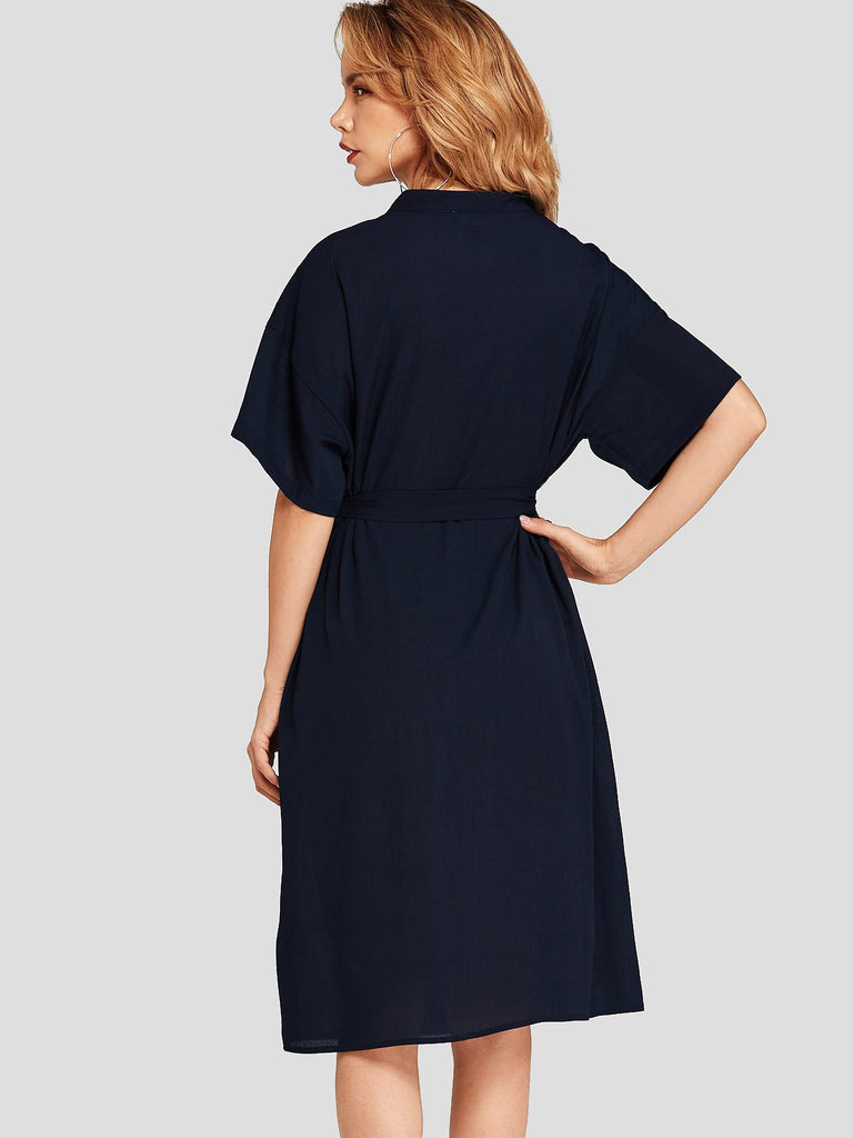 Ladies Half Sleeve Midi Dresses